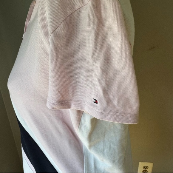 Tommy Hilfiger Banner Stripe Gold Script Logo Polo Shirt Mini Dress Size S - Picture 5 of 11